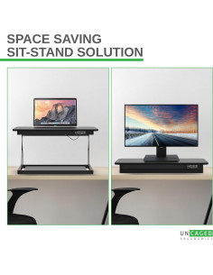 Convertidor de Escritorio Elevable Uncaged Ergonomics Negro 69.85x49.53 cm 2