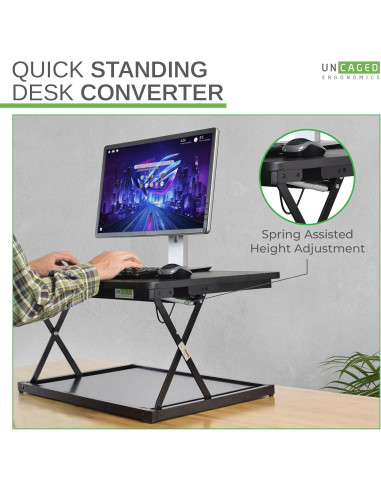 Convertidor de Escritorio Elevable Uncaged Ergonomics Negro 69.85x49.53 cm