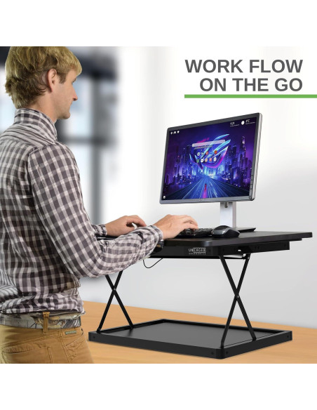 Convertidor de Escritorio Elevable Uncaged Ergonomics Negro 69.85x49.53 cm