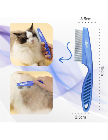 Cepillo Autolimpiante LILISAM para Perros y Gatos - Azul