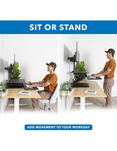 Elevador de Escritorio de Pie Mount-It! Ajustable Doble Monitor