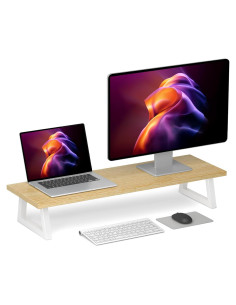 Soporte Doble para Monitor TEAMIX 31.5" Madera y Acero
