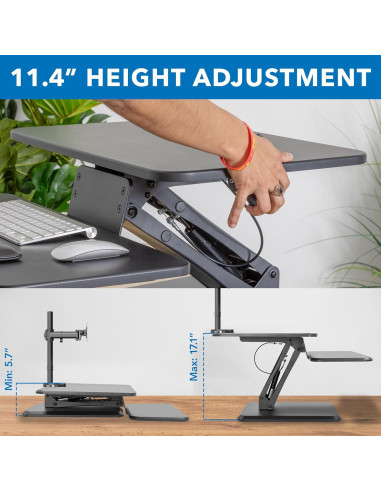Elevador de Escritorio de Pie Mount-It! Ajustable Doble Monitor