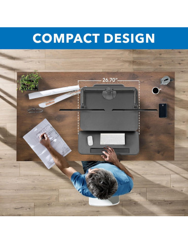 Elevador de Escritorio de Pie Mount-It! Ajustable Doble Monitor
