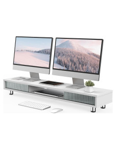 Soporte Doble para Monitor Fenge 108 cm con Cajón y 2 Niveles