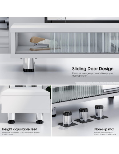 Soporte Doble para Monitor Fenge 108 cm con Cajón y 2 Niveles