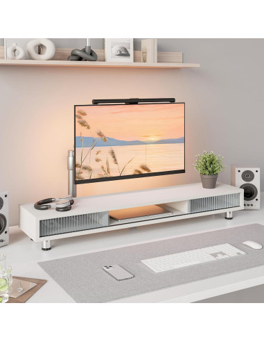 Soporte Doble para Monitor Fenge 108 cm con Cajón y 2 Niveles