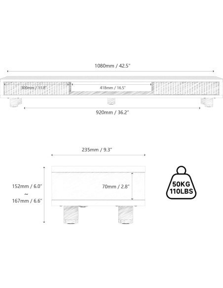 Soporte Doble para Monitor Fenge 108 cm con Cajón y 2 Niveles