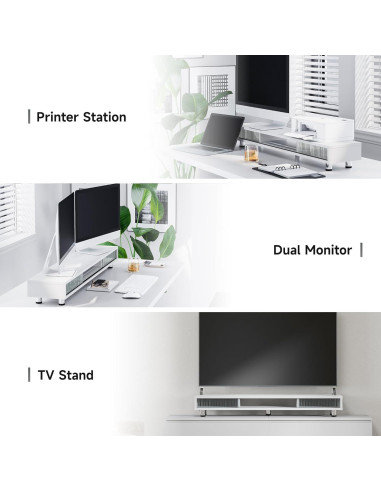 Soporte Doble para Monitor Fenge 108 cm con Cajón y 2 Niveles
