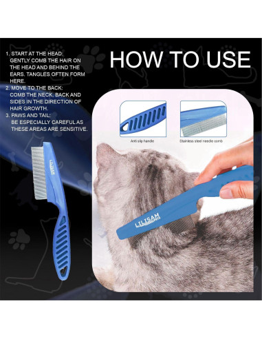 Cepillo Autolimpiante LILISAM para Perros y Gatos - Azul