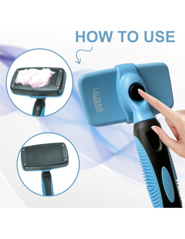 Cepillo Autolimpiante LILISAM para Perros y Gatos - Azul