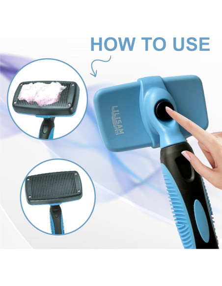 Cepillo Autolimpiante LILISAM para Perros y Gatos - Azul