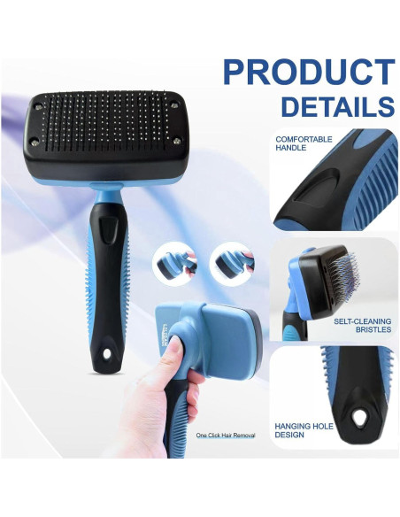 Cepillo Autolimpiante LILISAM para Perros y Gatos - Azul