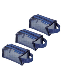 Bolsa de Malla con Cremallera uxcell 10.5x5x6 cm 3 Pcs Azul