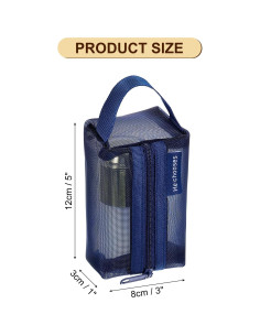 Bolsa de Malla con Cremallera uxcell 10.5x5x6 cm 3 Pcs Azul 2