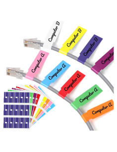 540 Etiquetas de Cable AZUREAL Multicolor Impermeables