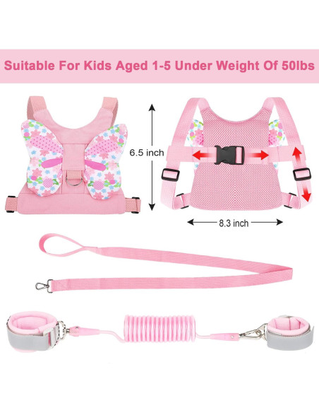 Arnés Antipérdida para Niños Accmor Rosa 3 en 1 Ajustable