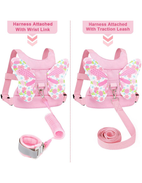 Arnés Antipérdida para Niños Accmor Rosa 3 en 1 Ajustable