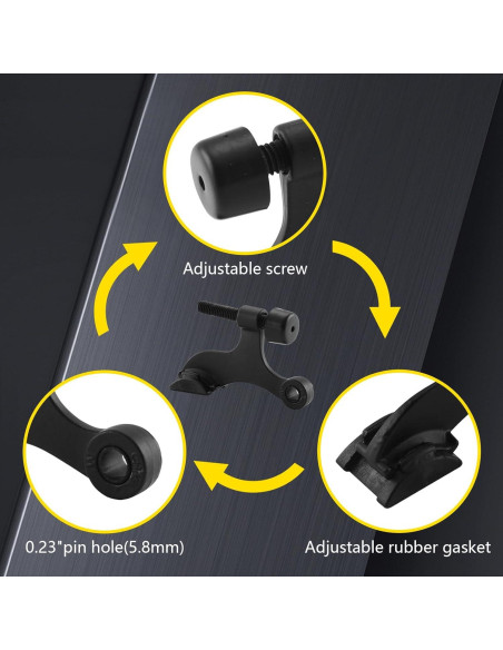 Paradas de Puerta con Pin de Bisagra Home Master 12 Paquetes Negro Mate