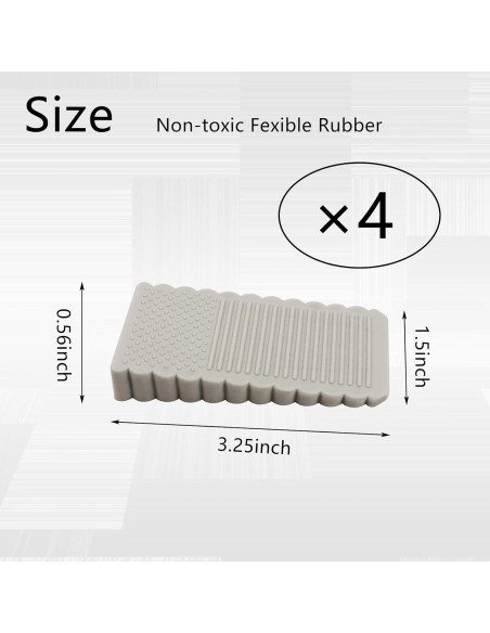 4 Topes de Puerta Mini YOLCAR en TPE Gris - Diseño Moderno