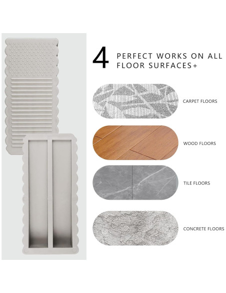 4 Topes de Puerta Mini YOLCAR en TPE Gris - Diseño Moderno