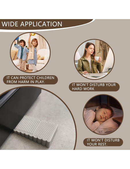 4 Topes de Puerta Mini YOLCAR en TPE Gris - Diseño Moderno