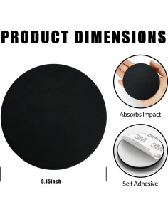 Protectores de Pared FAMLEAF 8PCS 8CM Goma Negra para Manijas 2