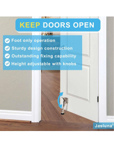 Tope de puerta de patada Jasluna - 4 unidades, 10.16 cm, níquel satinado 2