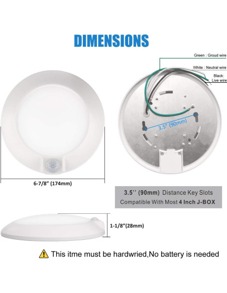 Luz de Techo LED con Sensor de Movimiento GUARANTLED 10W