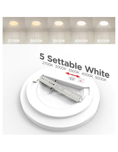 Luz de Techo LED con Sensor de Movimiento Leetdud 18W 1800Lm