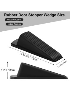 12 Tapones para Puertas Beieverluck de Goma Montaje en Suelo 2