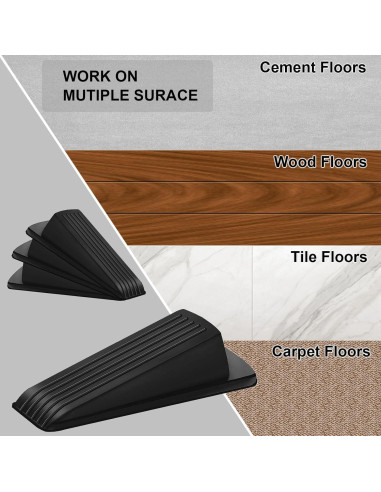 12 Tapones para Puertas Beieverluck de Goma Montaje en Suelo