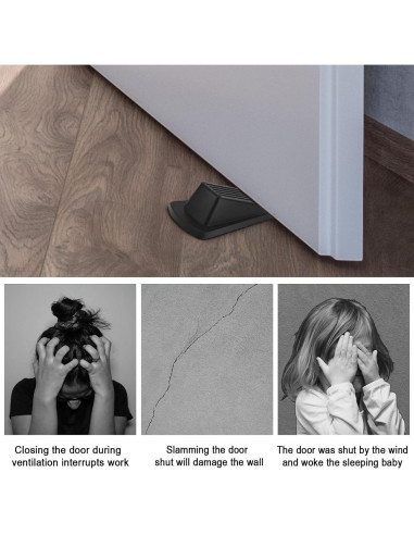 12 Tapones para Puertas Beieverluck de Goma Montaje en Suelo