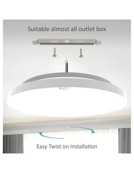 Luz de Techo LED con Sensor de Movimiento Leetdud 18W 1800Lm