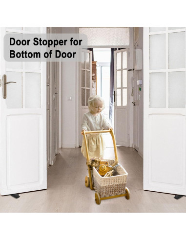 12 Tapones para Puertas Beieverluck de Goma Montaje en Suelo