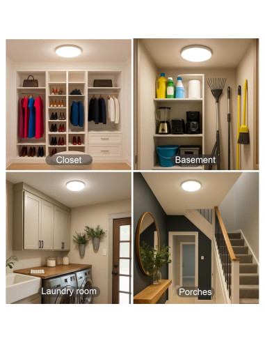 Luz de Techo LED con Sensor de Movimiento Leetdud 18W 1800Lm