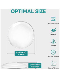 Topes de puerta Etybetopstar 6PCS 5.08 cm Silicona Transparente 2