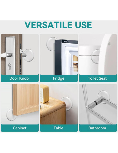 Topes de puerta Etybetopstar 6PCS 5.08 cm Silicona Transparente