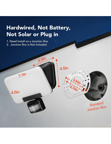 Luces de Inundación LED OREiN 35W 3500LM con Sensor de Movimiento