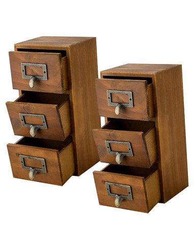 Mini Cajones de Escritorio Woodaholic - Organizador de 2 Cajones