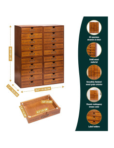 Juego de 4 Cajones Organizadores de Madera Caoba Woodaholic 2