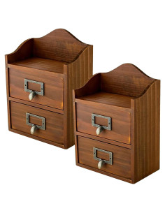 Mini Cajones de Escritorio Woodaholic - 2 Cajones de Madera