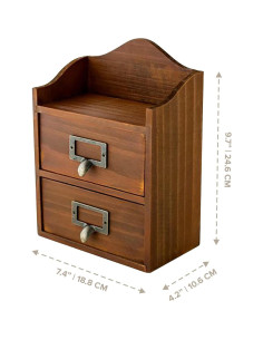 Mini Cajones de Escritorio Woodaholic - 2 Cajones de Madera 2
