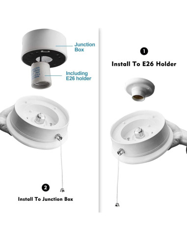 Luz de Techo LED Lightdot 12W 4000K con Cadena de Tirar - 2 Paquete