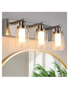 Luz de Espejo de Baño LED 3 Luces WINSHEN Níquel Cepillado