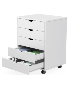 Cajonera Móvil Sweetcrispy 5 Cajones Blanca con Ruedas