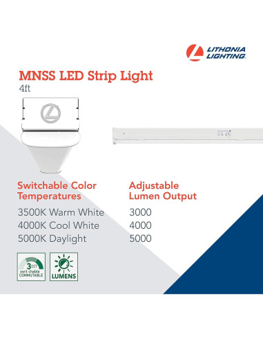 Luz LED de Tira Lithonia 1 Luz 48" Regulable Blanca