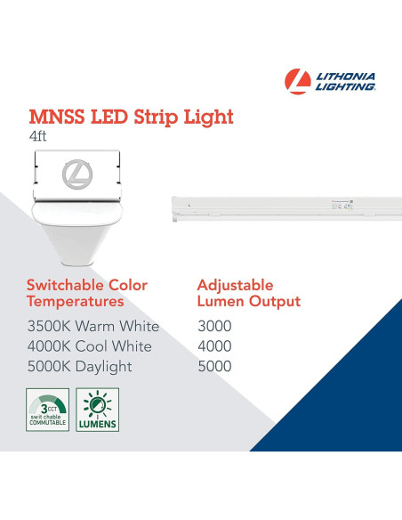 Luz LED de Tira Lithonia 1 Luz 48" Regulable Blanca