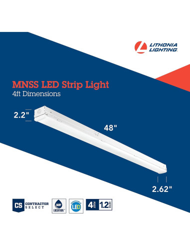Luz LED de Tira Lithonia 1 Luz 48" Regulable Blanca
