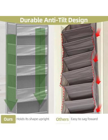 Organizador de Puerta STORAGEIDEAS 6 Bolsillos Gris 161 cm